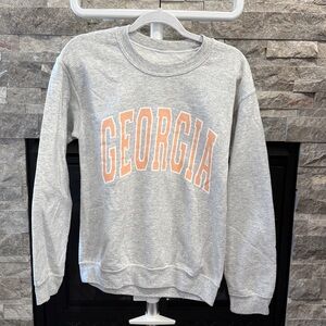 Georgia Women's Gray Crew Neck Sweater